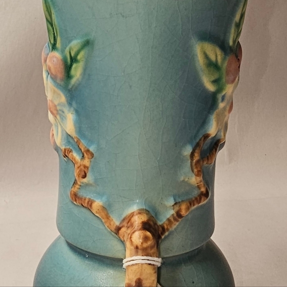 Roseville Vase # 381- 6 Inch Apple Blossom 1930's - Picture 8 of 9